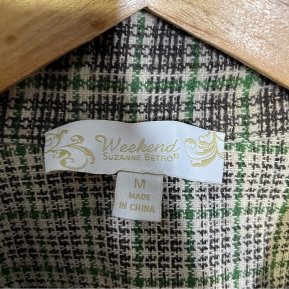 Weekend By Suzanne Betro Shacket Tweed Green - Medium‎ - Picture 6 of 8